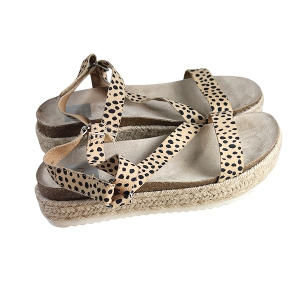 Dolce Vita Myra Leopard Calf Hair Platform Sandals Sz 8 EUC Cheetah Summer - Picture 3 of 6